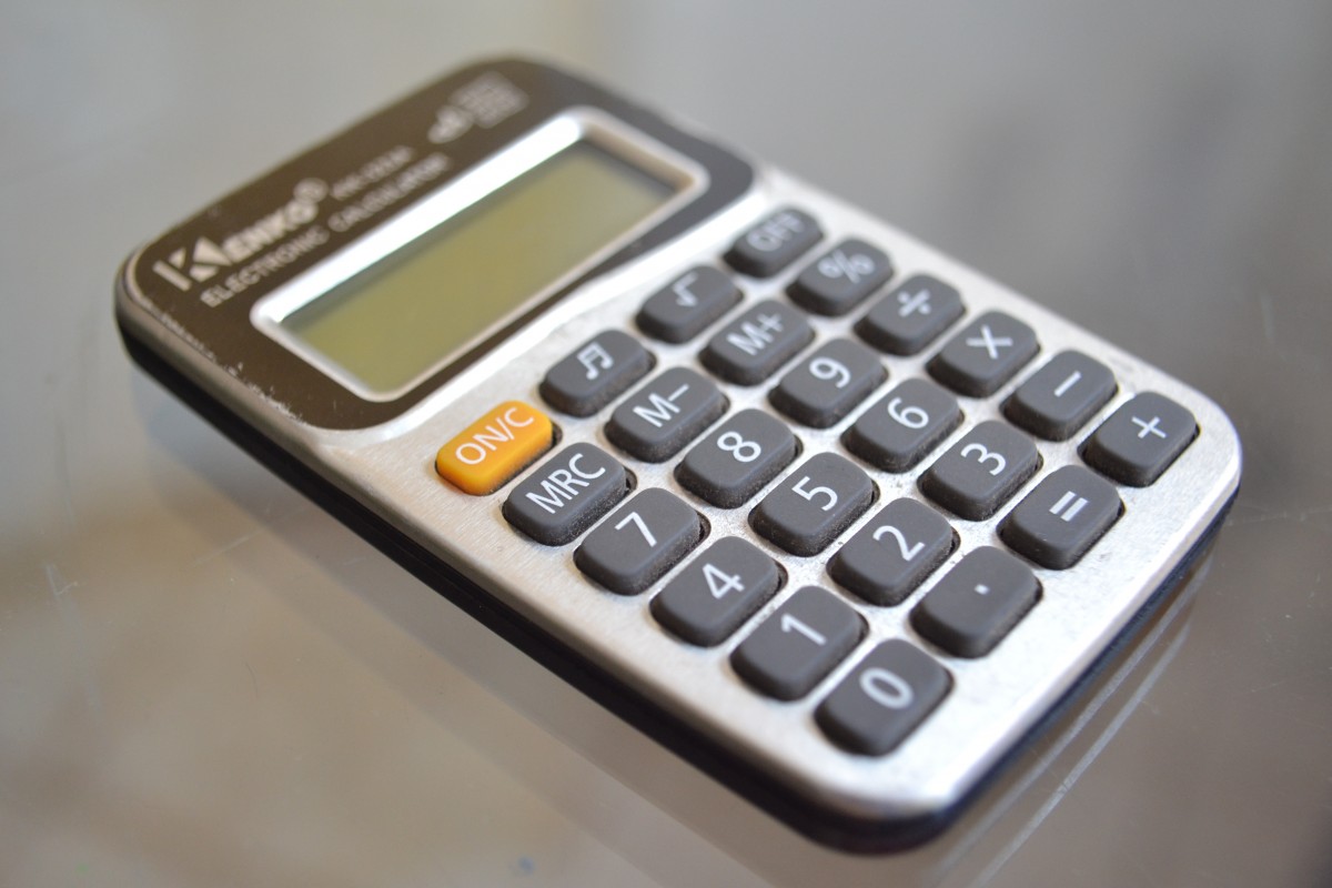 Close view of a calculator used to set a spending limit.