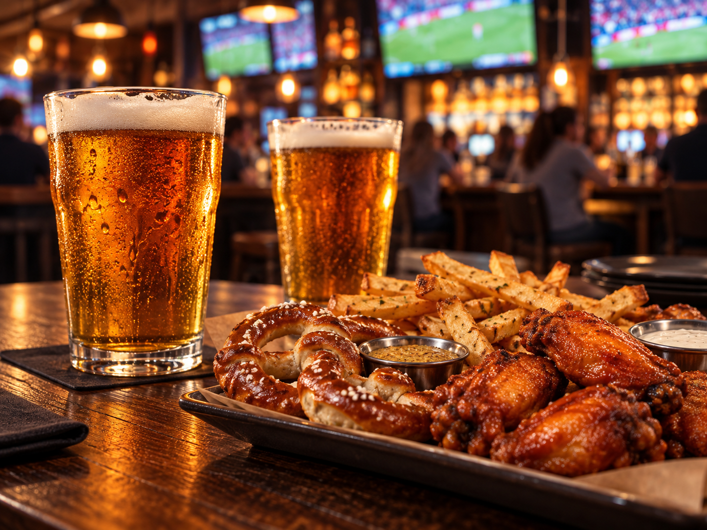 Craft pints & match snacks