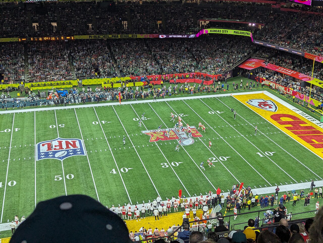 Kansas City Chiefs and Philadelphia Eagles during Super Bowl LIX